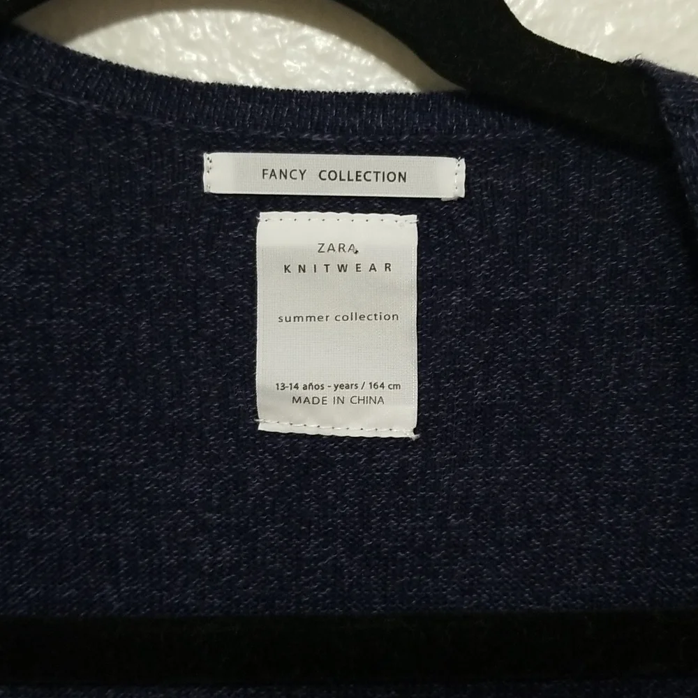 Zara Fancy Collection,  knit wear, color navy blue. - Picture 6 of 8